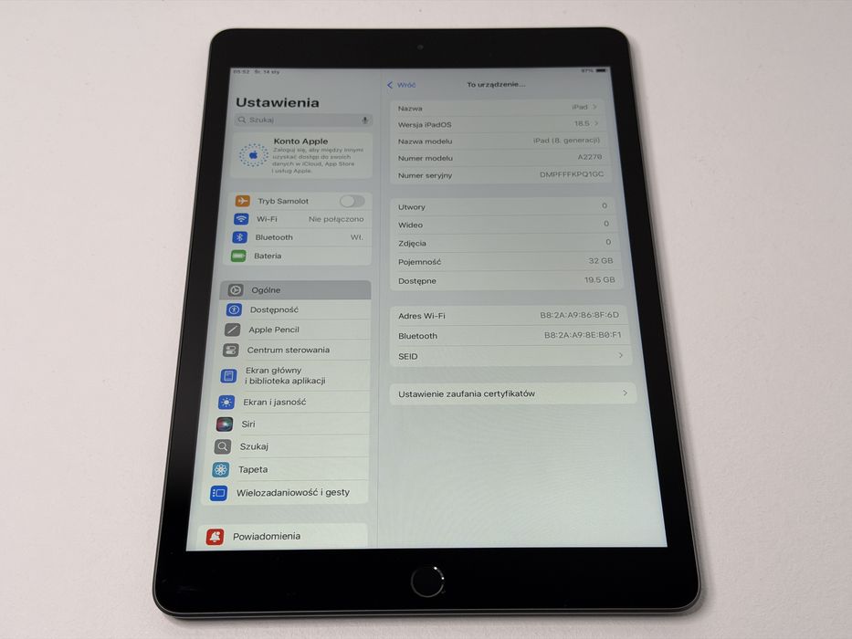 iPad 8. gen. (A2270) - 32GB - faktura VAT 23%