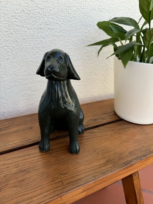 Figura do cão de madeira 22 cm Wooden dog figure