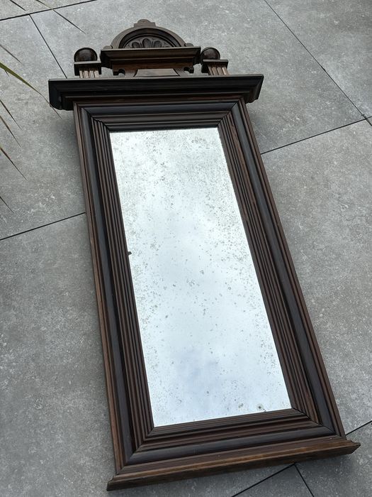 Oryginalne Piękne Dtewniane Antyczne  Lustro Secesja