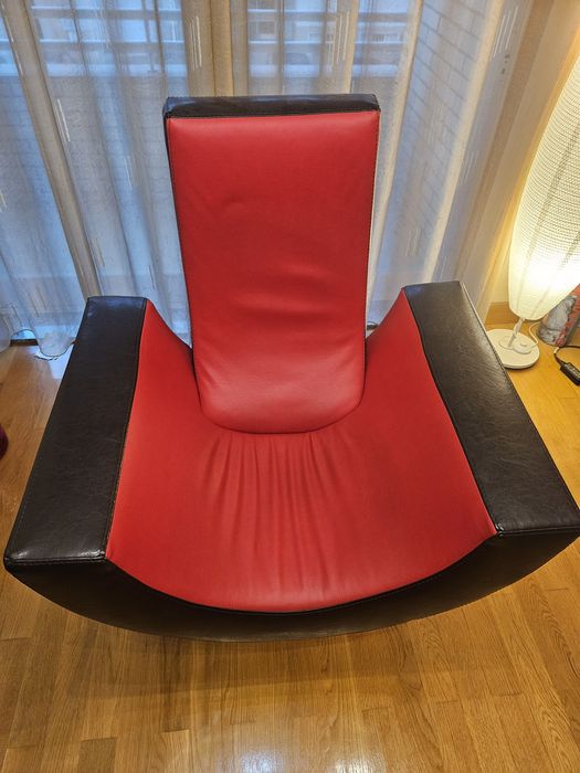 Cadeirão de design moderno, vermelho e preto