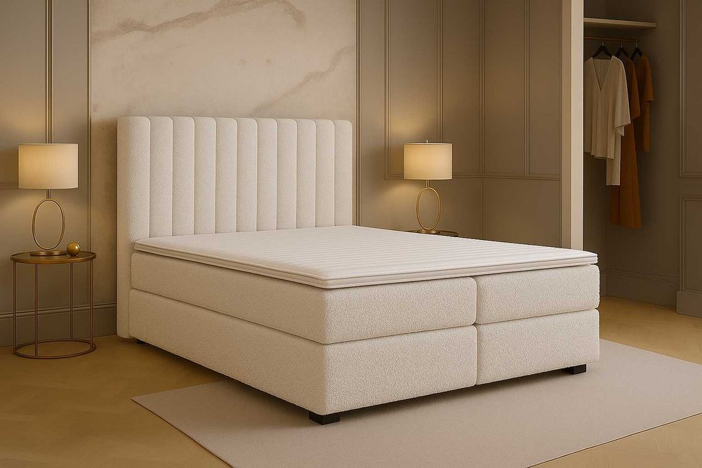 Łóżko kontynentalne LAMERE z pojemnikiem 140x200/160x200/180x200