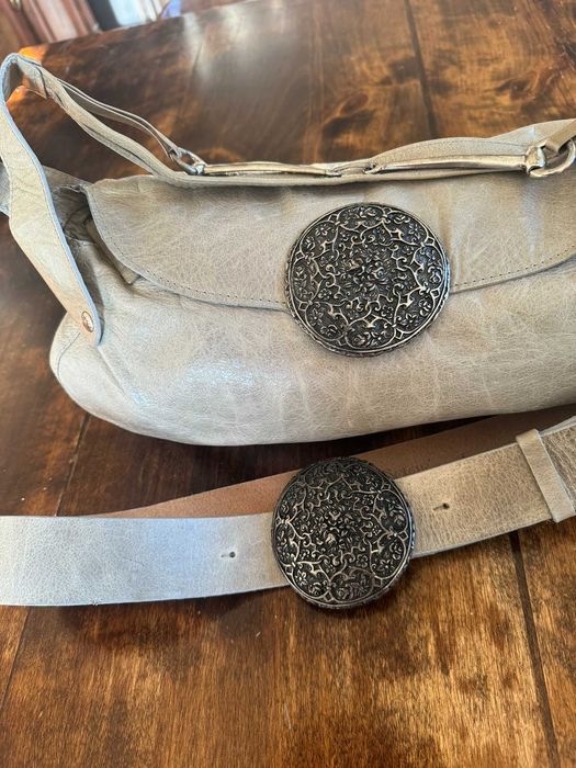 Torebka i pasek ze skóry SOLAR