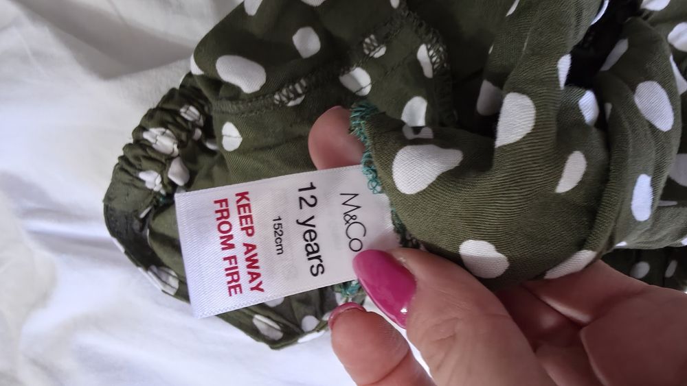 Zielony kombinezon w grochy retro vintage damski kombinezon khaki  M&C