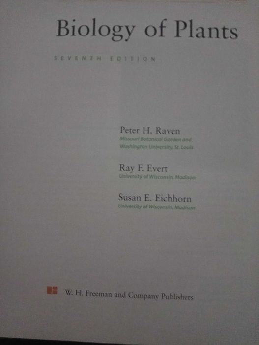 Livro Biology of Plants - W.H. Freeman and Company Publishers