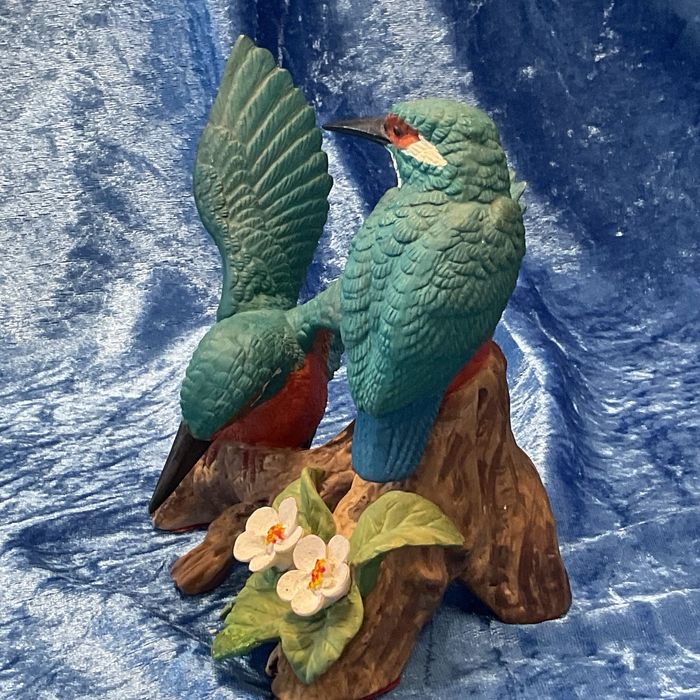 Guarda rios casal de aves pintura manual 15 cm