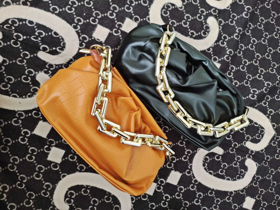 Torebka damska baguette. Karmel, czarny. NOWA. Prezent Mikołaj Święta