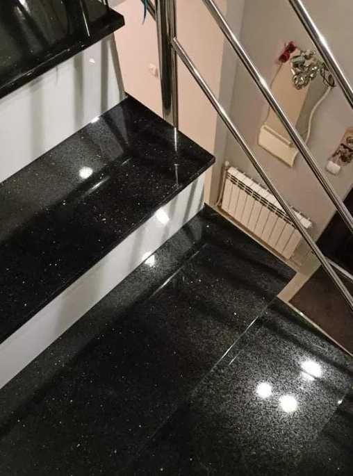 Stopnie Granit Black Galaxy/Schody/Stopnie i podstopnie/Kamień naturalny/Stopnie granitowe/Różne wzory/Klink Poznań