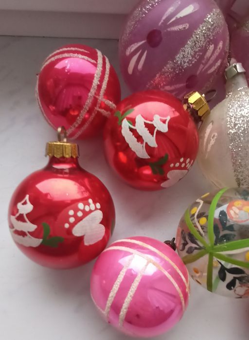 Bombki choinkowe PRL-zestaw 27 sztuk