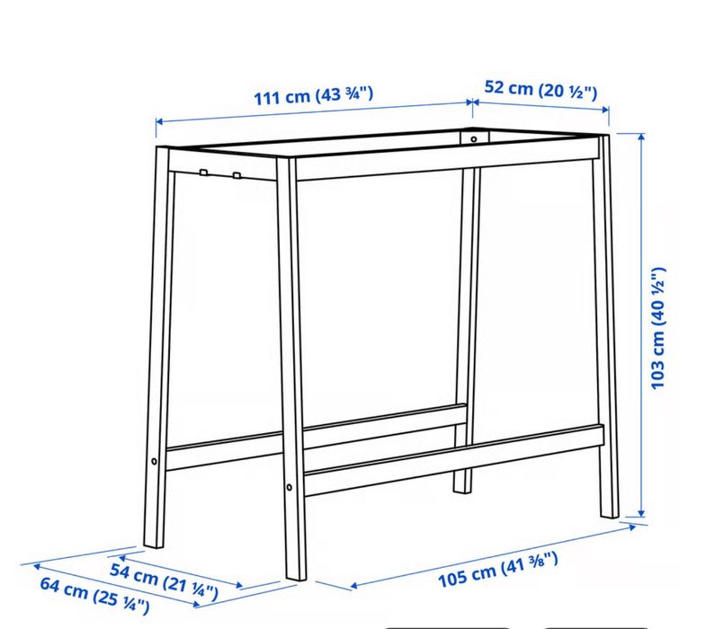 Mesa alta  MITTZON branco 120х68х103