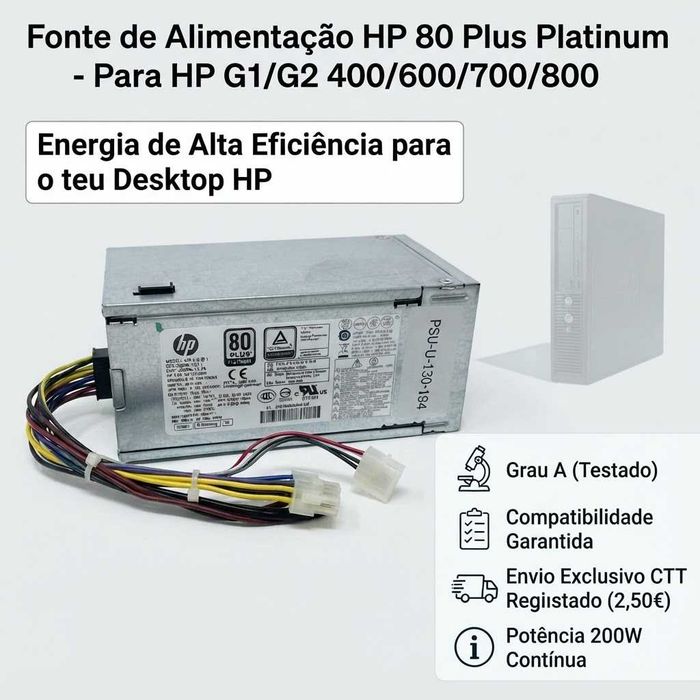 Fonte de Alimentação HP G1 e G2 - 400/705/600/800 Usado 100% OK