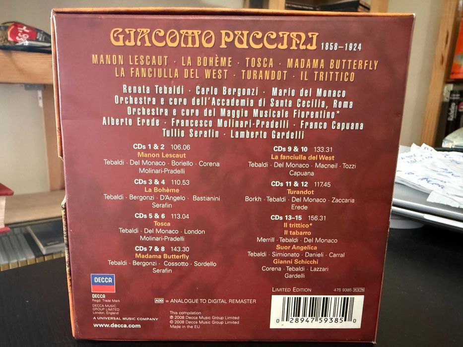 Puccini – The Great Opera Collection - Tebaldi, Bergonzi, del Monaco..