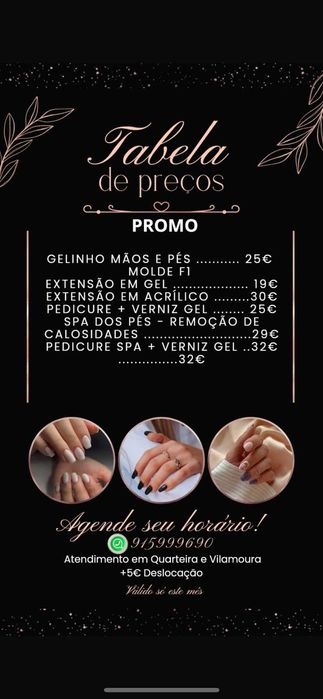 PROMO de unhas gel ao domicílio.
