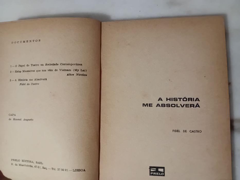 Livro Antigo A História me Absolverá
