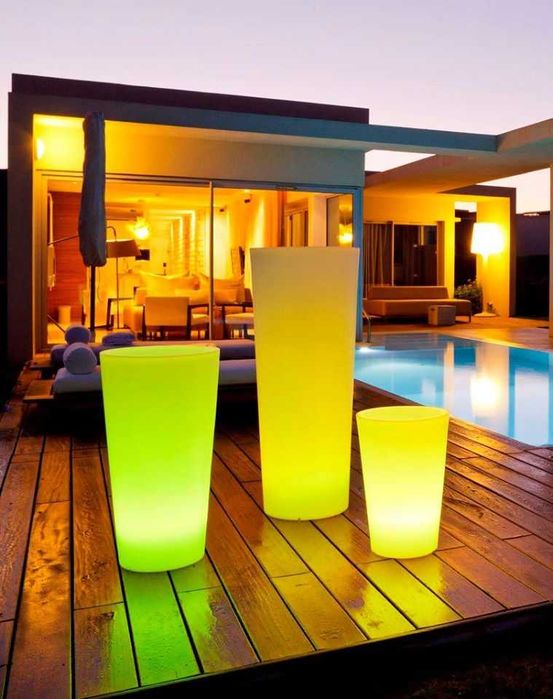 Vasos led com iluminação rgb