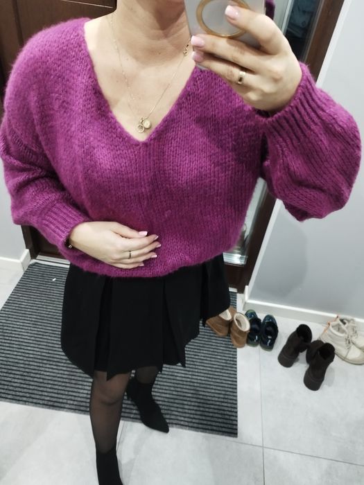 Nowy sweterek jagodowy M/L