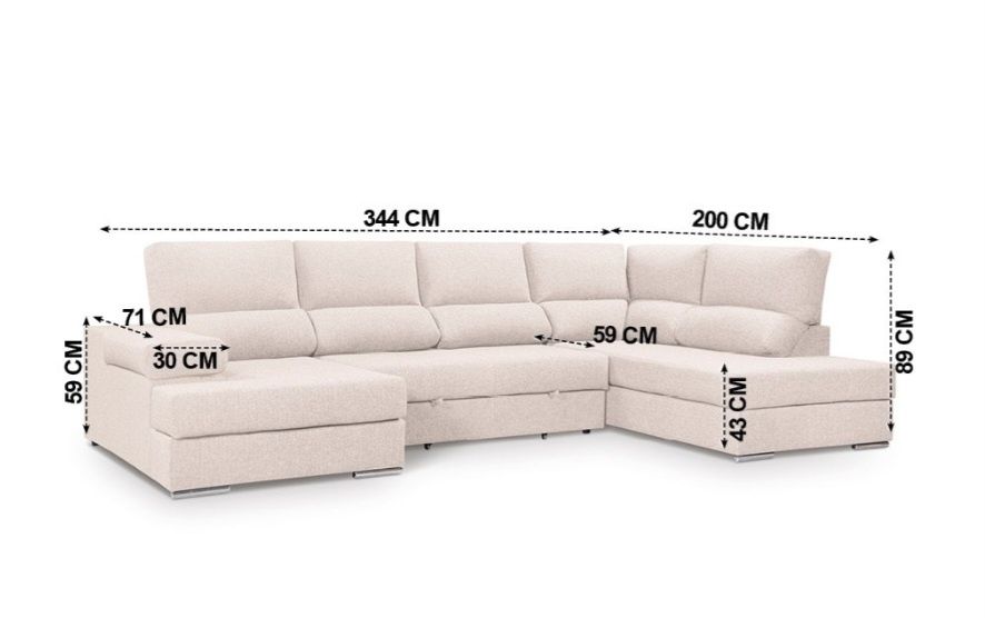 Sofá Grande em U Bari Familiar