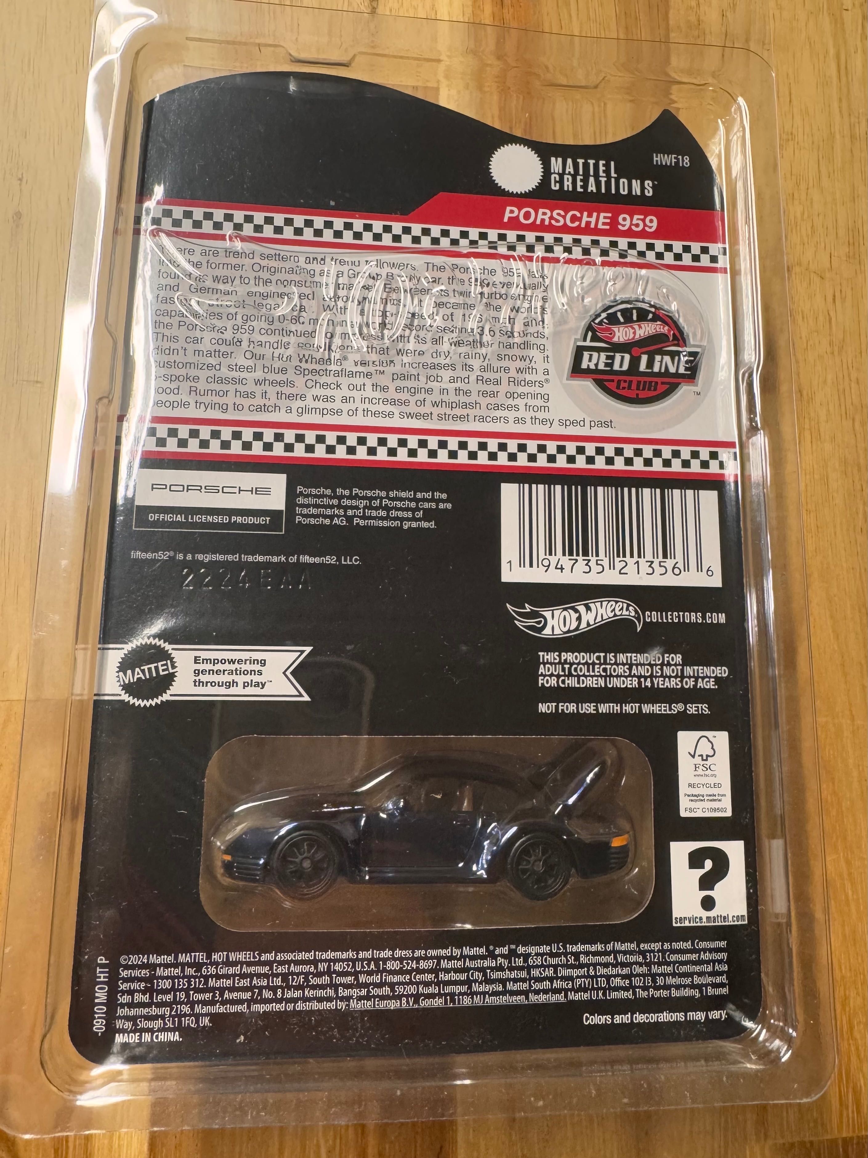 Hot Wheels Collectors RLC Exclusive Porsche 959 Rakownia