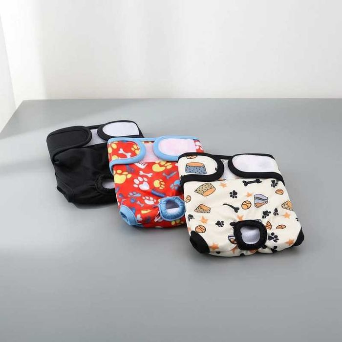 Pieluchy majtki dla psa, wielorazowe, 3 szt. rozmiar S