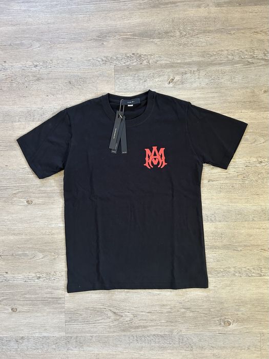 T-shirt Amiri preta simbolo vermelho