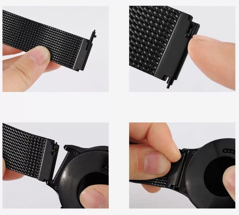 Bracelete para relógio em couro e metal largura 22mm (Novo)