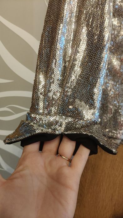 Srebrna koszula w cekiny Zara rozmiar xs