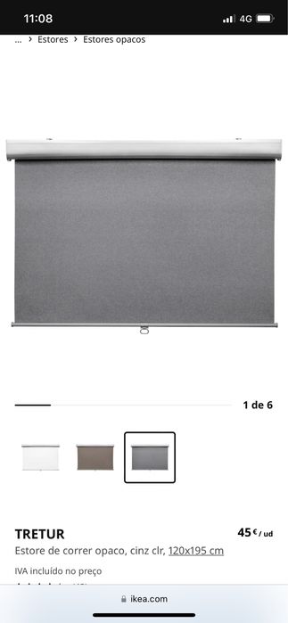 Estore de rolo tretur ikea