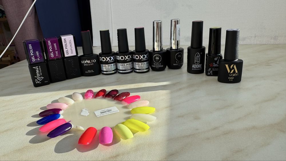 Гель лаки reforma, oxxi, saga, komilfo набір