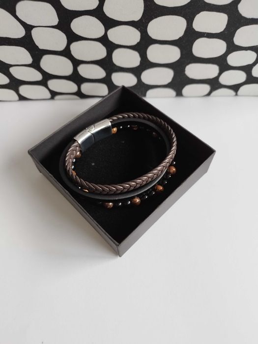 Bransoletka (2) męska skórzana prezent nowa