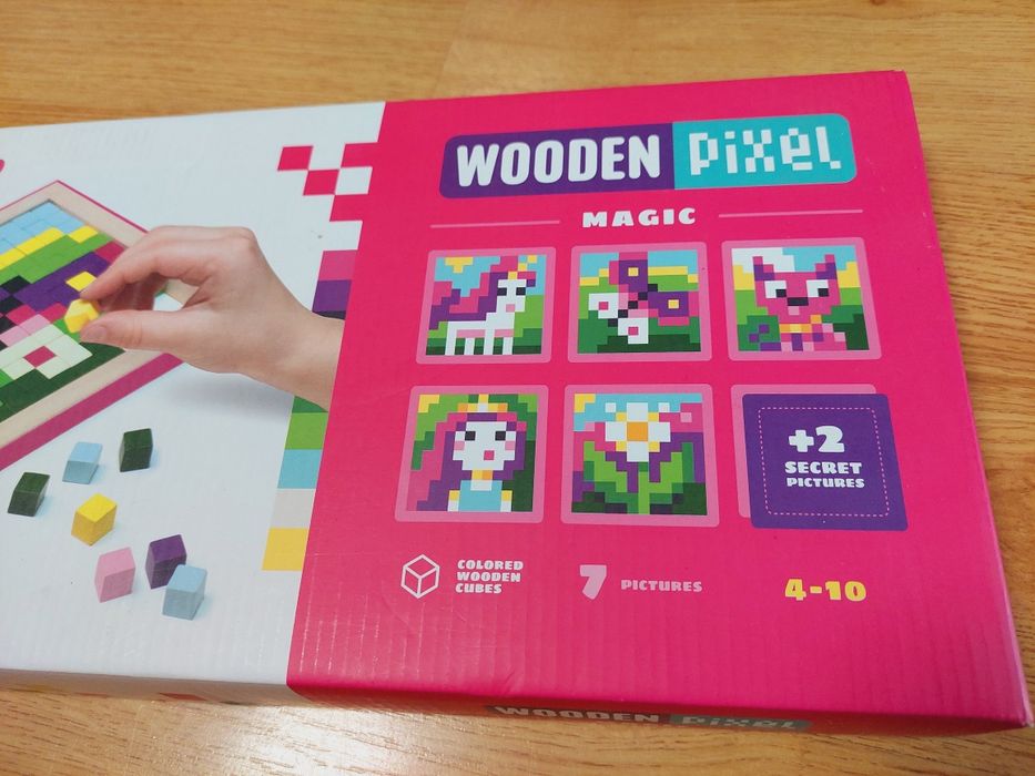 4+ Cubika Wooden Pixel Magic drewniana mozaika układanka