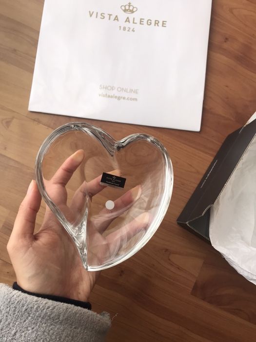 Taça Decorativa de cristal Coração Vista Alegre