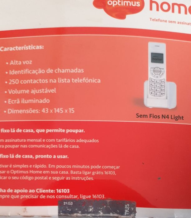 Cordless phone but requires used Optimus brand card64586156837762120