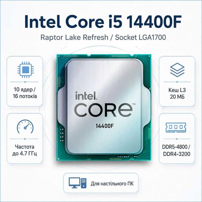 Процесор Intel Core i5 14400F (Новий)