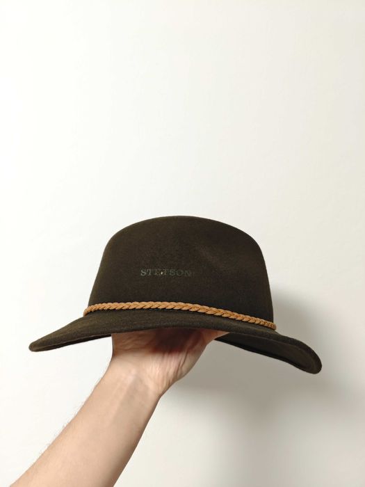 Капелюх р58 чоловічий фетровий мисливський хакі олива stetson фетровий