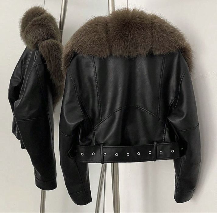 Куртка шкіряна зі штучним хутром НОВА