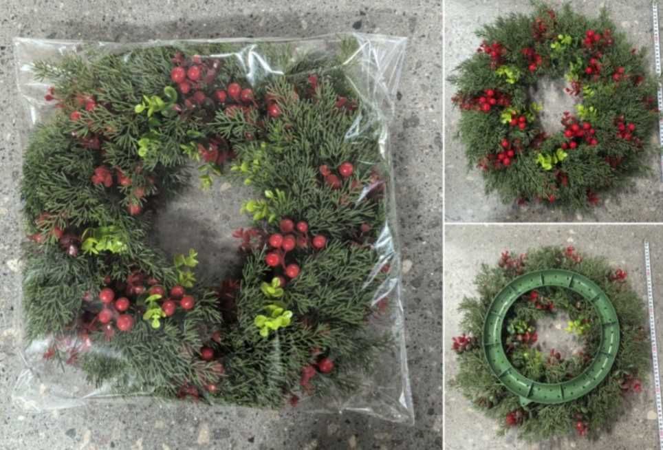 Girlanda wieniec ozdoba na drzwi stroik 45cm 160 gałązek