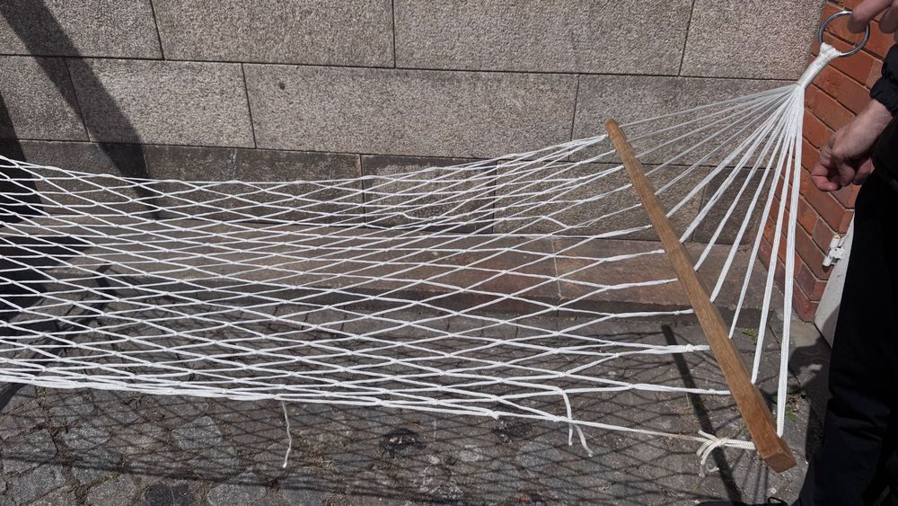 Cama de rede em corda para decoração