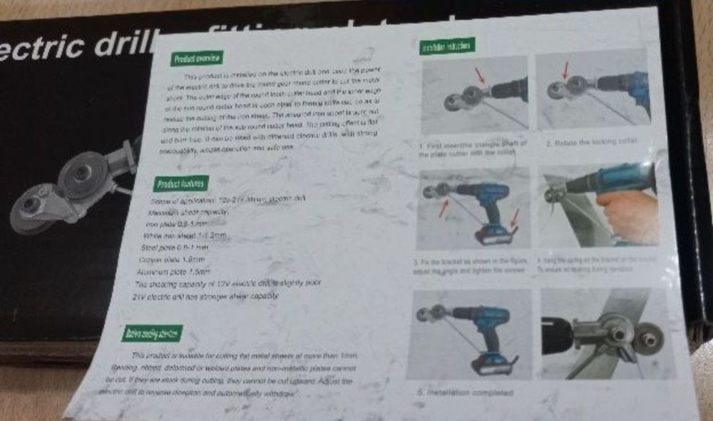 Nożyce do blachy krążkowe do wkrętarki uni