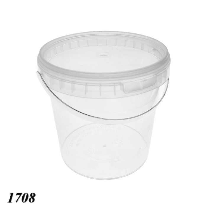 Контейнер відро пластикове харчове прозоре, біле. Пластиковое ведро