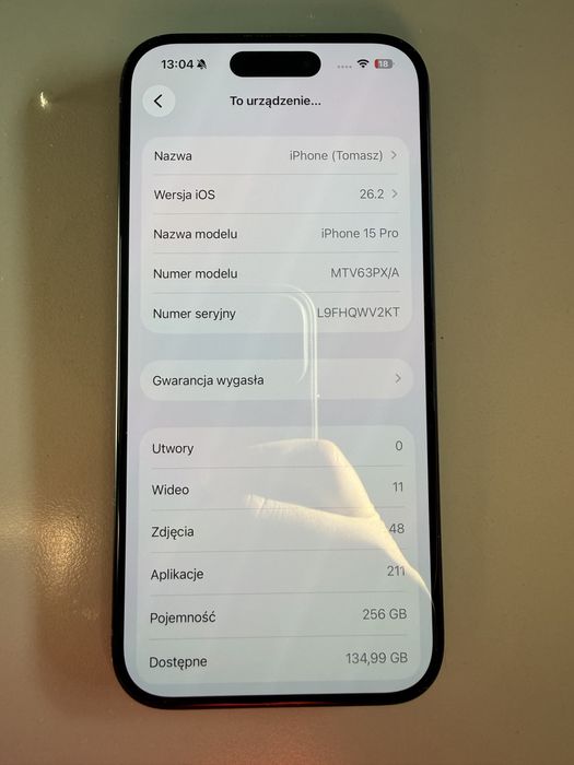 iPhone 15 Pro 256GB Stan Idealny Bateria 90%