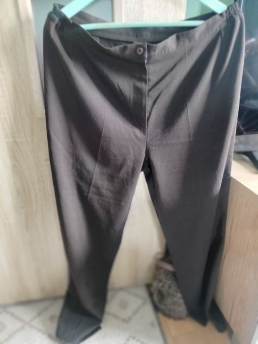 Spodnie damskie szerokie eleganckie czekoladowe 48