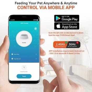 Distribuidor de alimentos Balimo WIFI 3L, preto, para gatos/cães