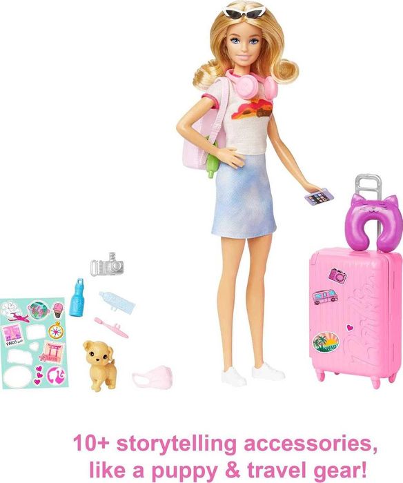Набір Лялька Барбі Мандрівниця з цуценям Barbie Malibu Travel Set