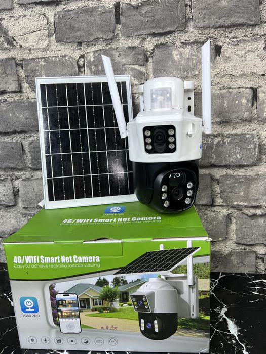 Беспроводная уличная камера видеонаблюдения 4G WiFi PTZ|+ Солн.панель