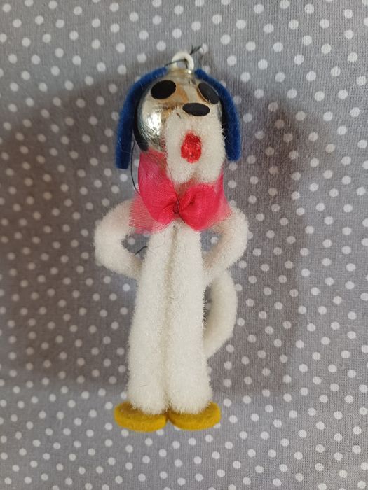 Stara Ozdoba Choinkowa Bombka PRL Pies Piesek Canis