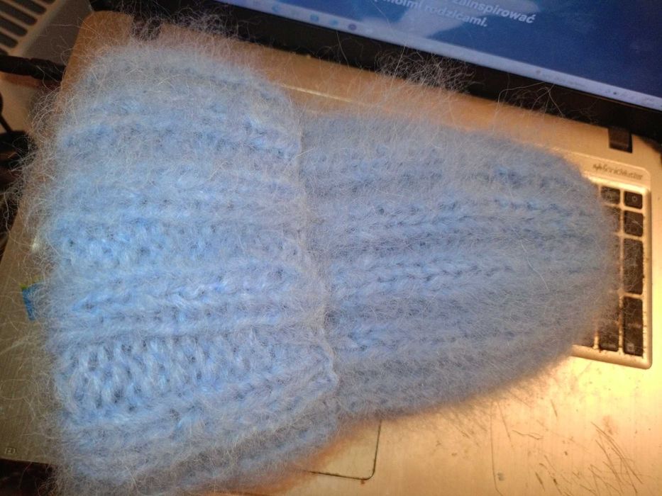 Czapka z alpaki i wełny merinosa błękitna