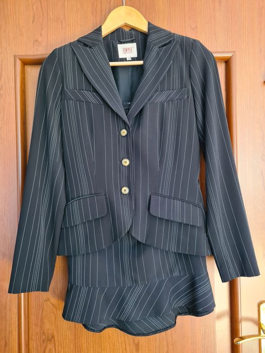 Garsonka SIMPLE r. 34/36 czarna w prążek ècru