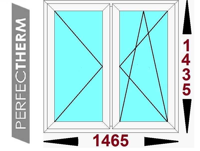 Okna Okno PCV 1465 x 1435 3 szybowe U=0.83 Czyste powietrze Od ręki
