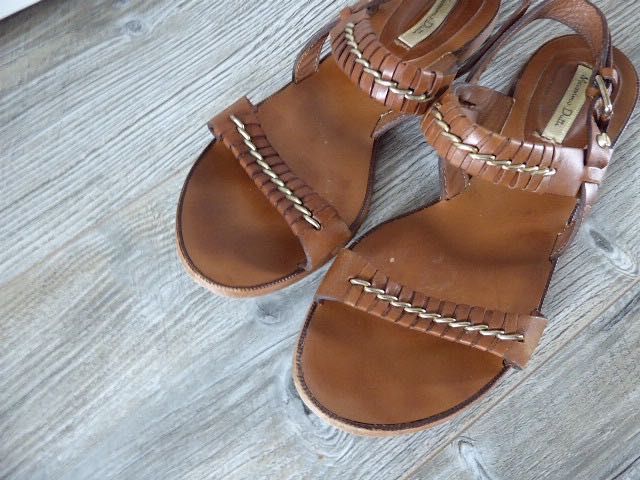 Massimo Dutti brązowe skórzane sandały 37