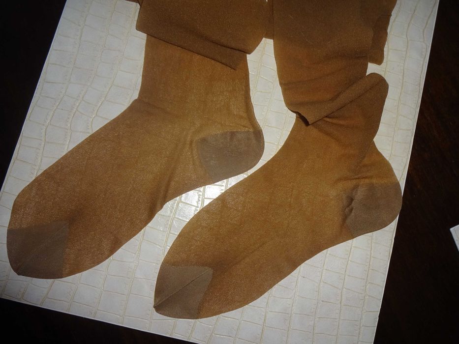 OKAZJA brązowe pończochy do pasa do pończoch M-L