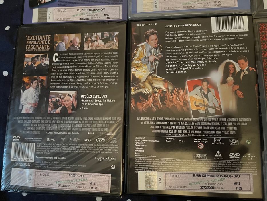 Lote 6xDVDs Frida, Elvis, Bobby, Lenny, Libertino